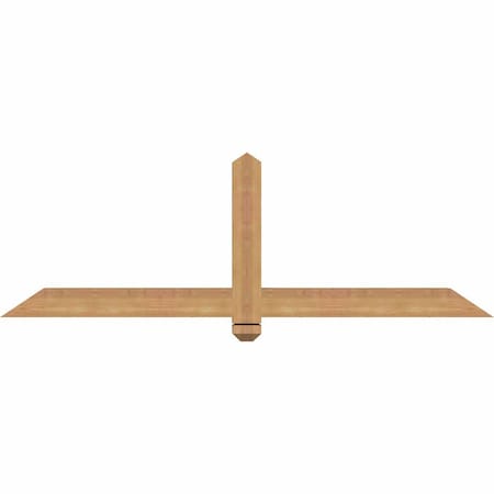 Ekena Millwork Eugene Smooth Timber Gable Bracket, Western Red Cedar, 60"W x 20"H x 3 1/2"D x 3 1/2"F, 8/12 Pitch GBW060X20X0404EUG00SWR